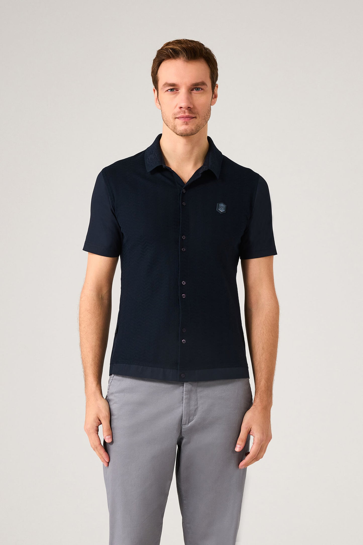 The Jacquard Hybrid Polo Shirt