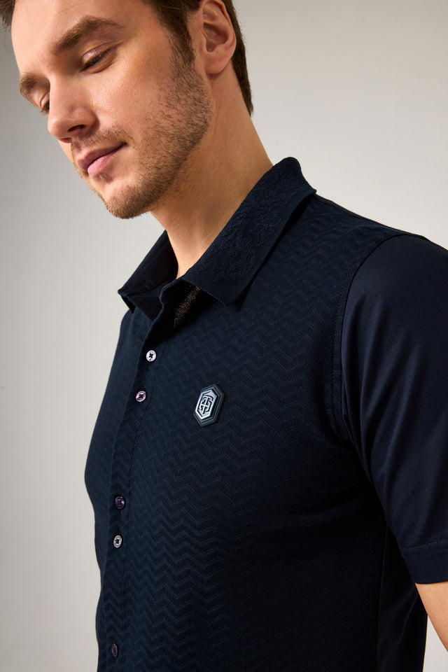 The Jacquard Hybrid Polo Shirt