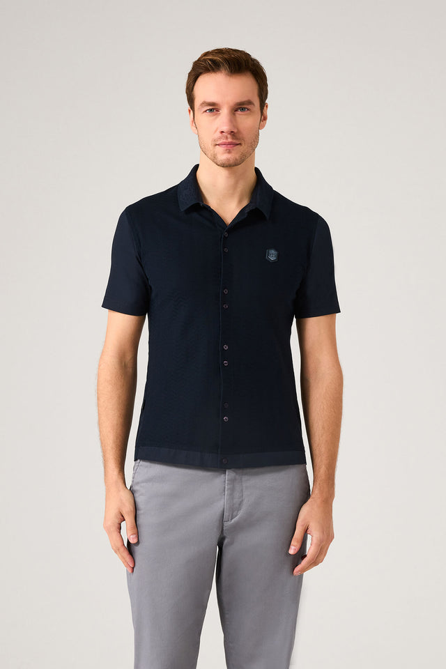 The Jacquard Hybrid Polo Shirt