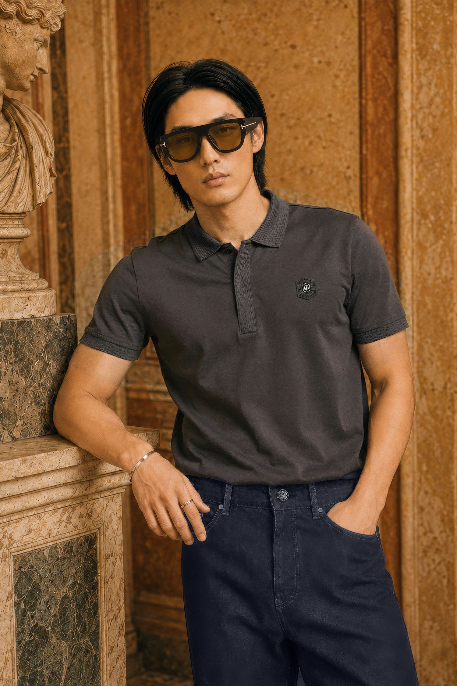 Graphite Mink Capri Polo