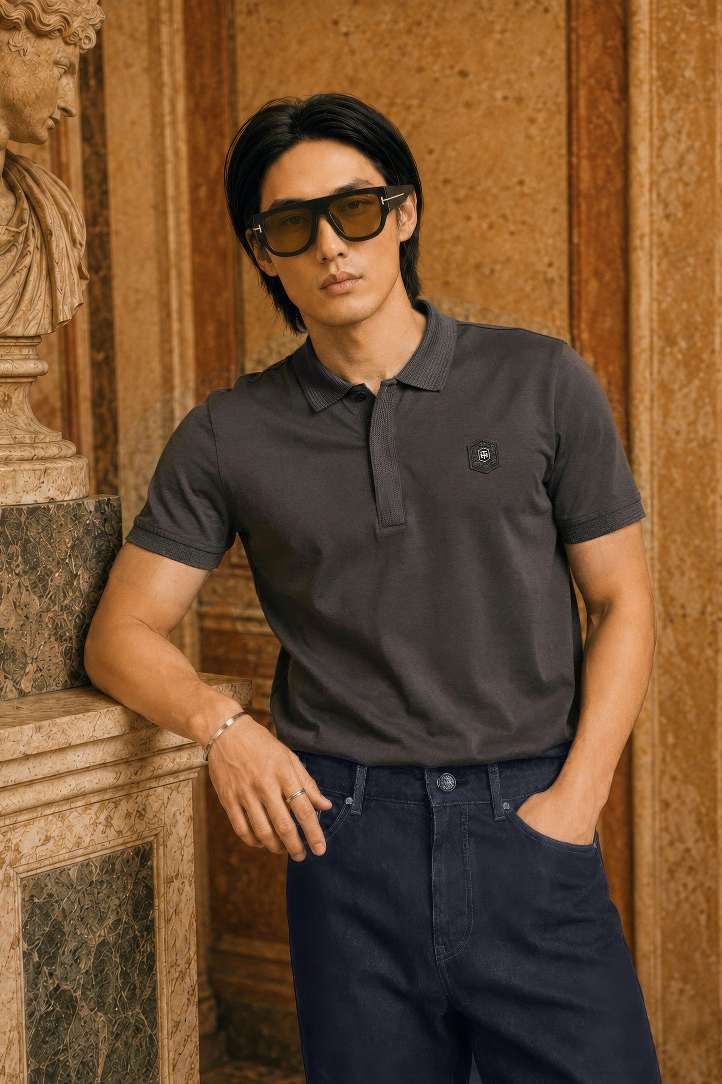 Graphite Mink Capri Polo