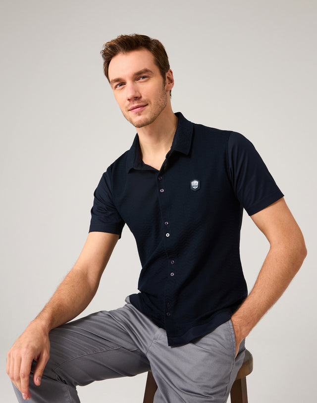 The Jacquard Hybrid Polo Shirt