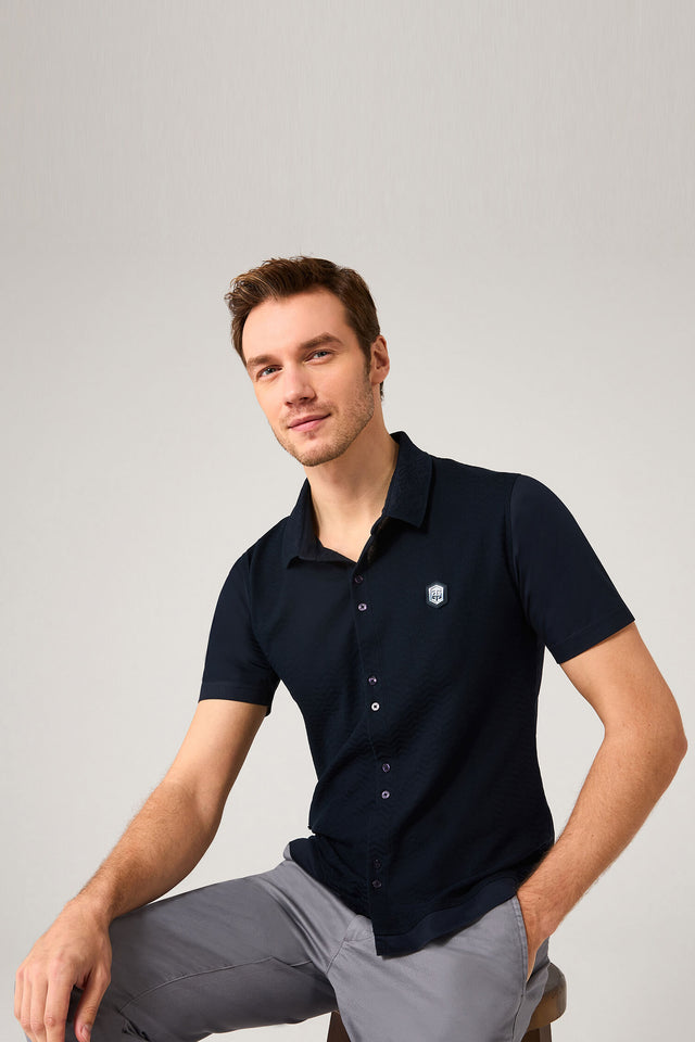 The Jacquard Hybrid Polo Shirt